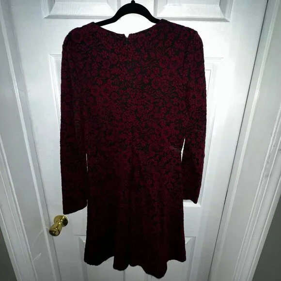 Loft Long Sleeve Floral Fit and Flare Dress - Picture 3 of 4